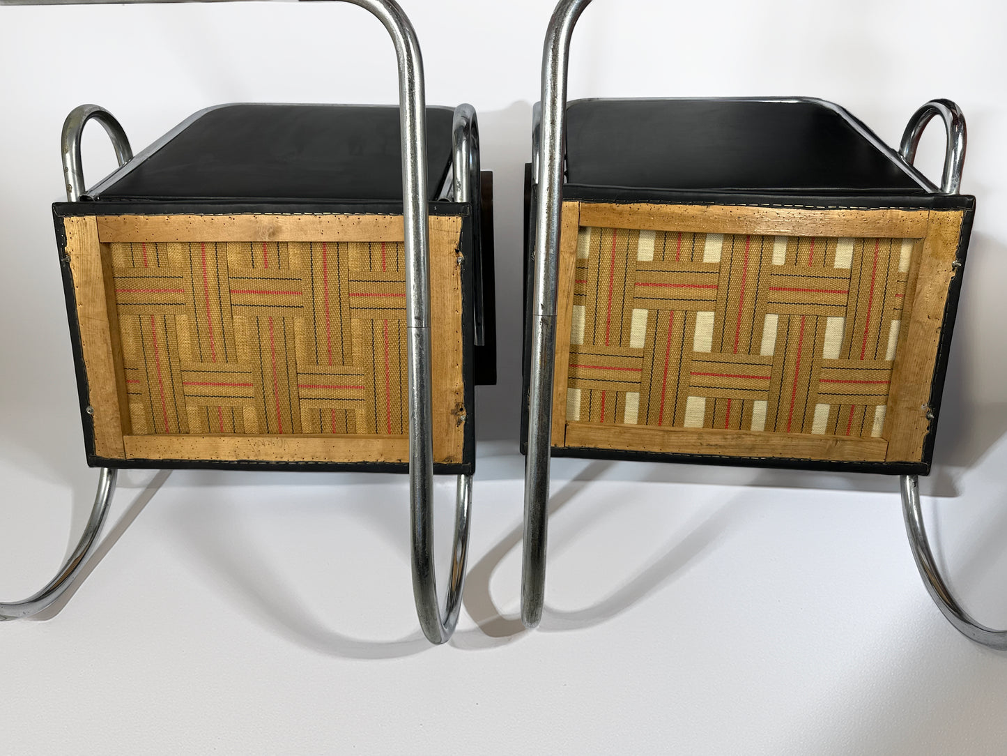 Pair of 1930s - 40s Bauhaus Cantilever Armchairs – Tubular Steel, Wooden Armrests