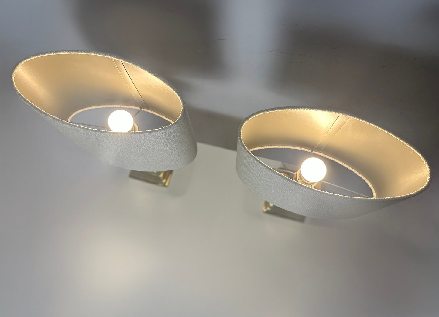 Set of 2 brass 1950s Italian table lamps