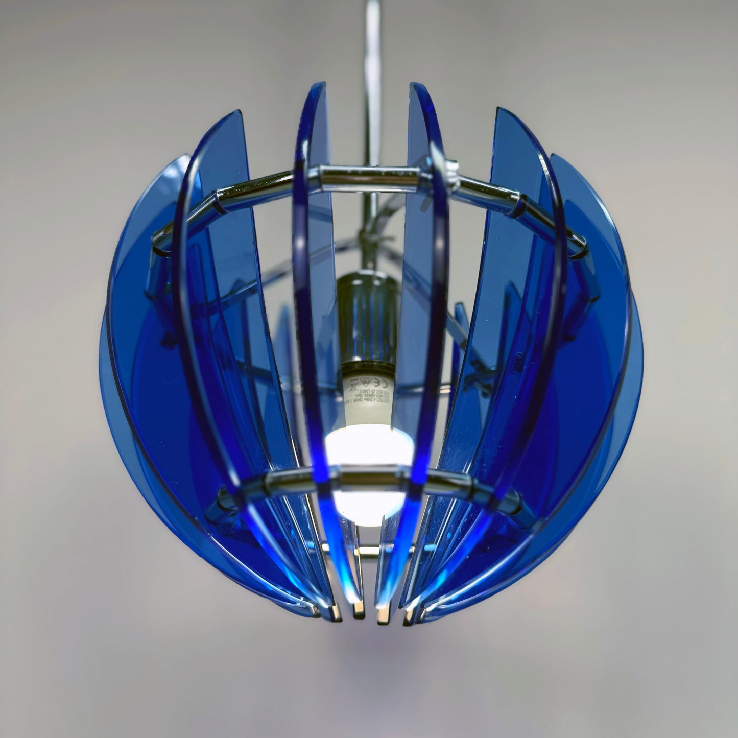 Vintage blue Veca lamp with Murano glass