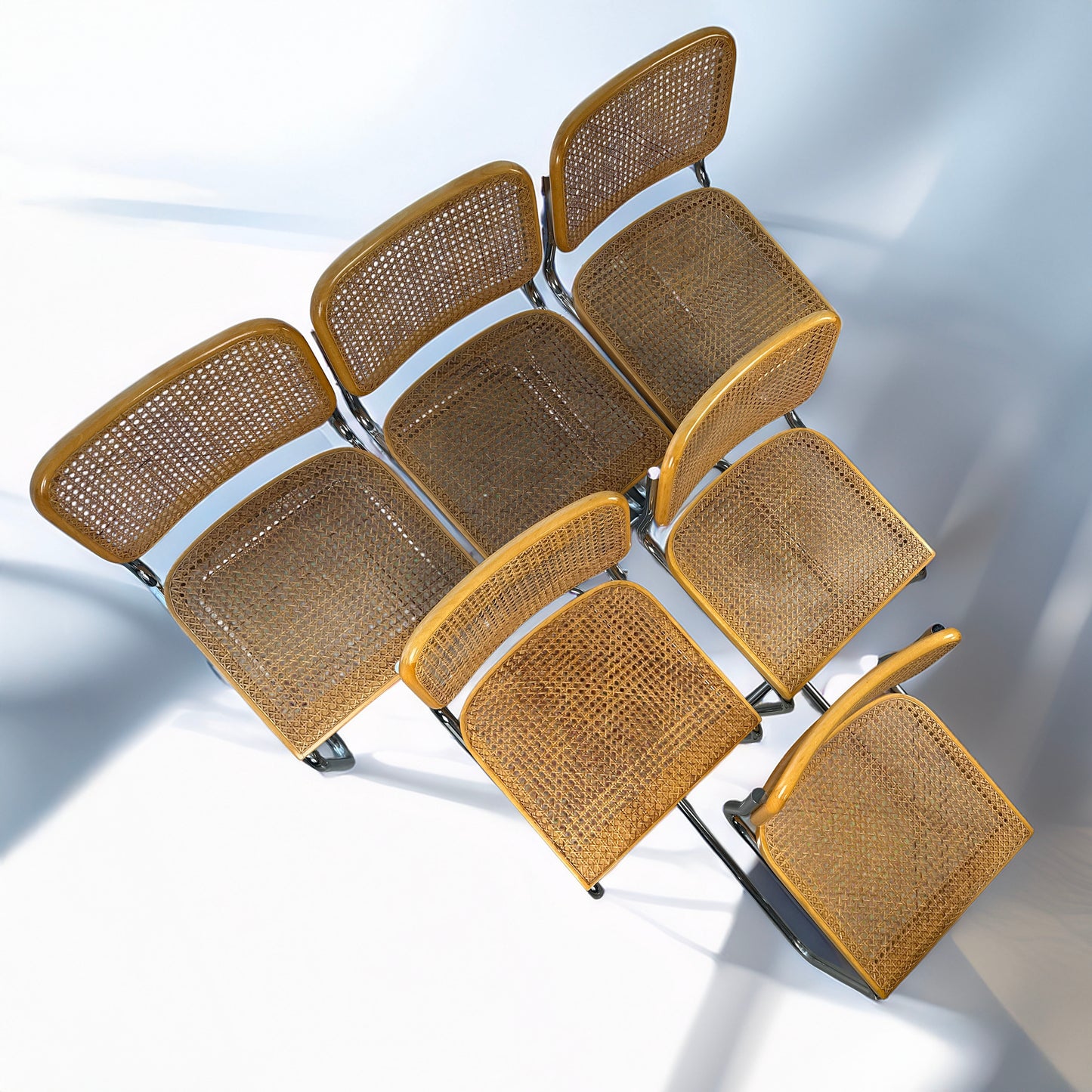 Set of 6 Cesca Chairs by Marcel Breuer for Gavina, 1960s