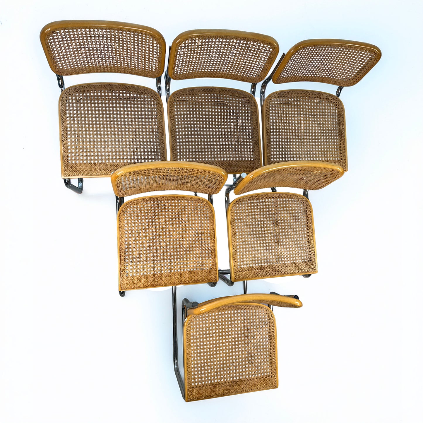 Set of 6 Cesca Chairs by Marcel Breuer for Gavina, 1960s