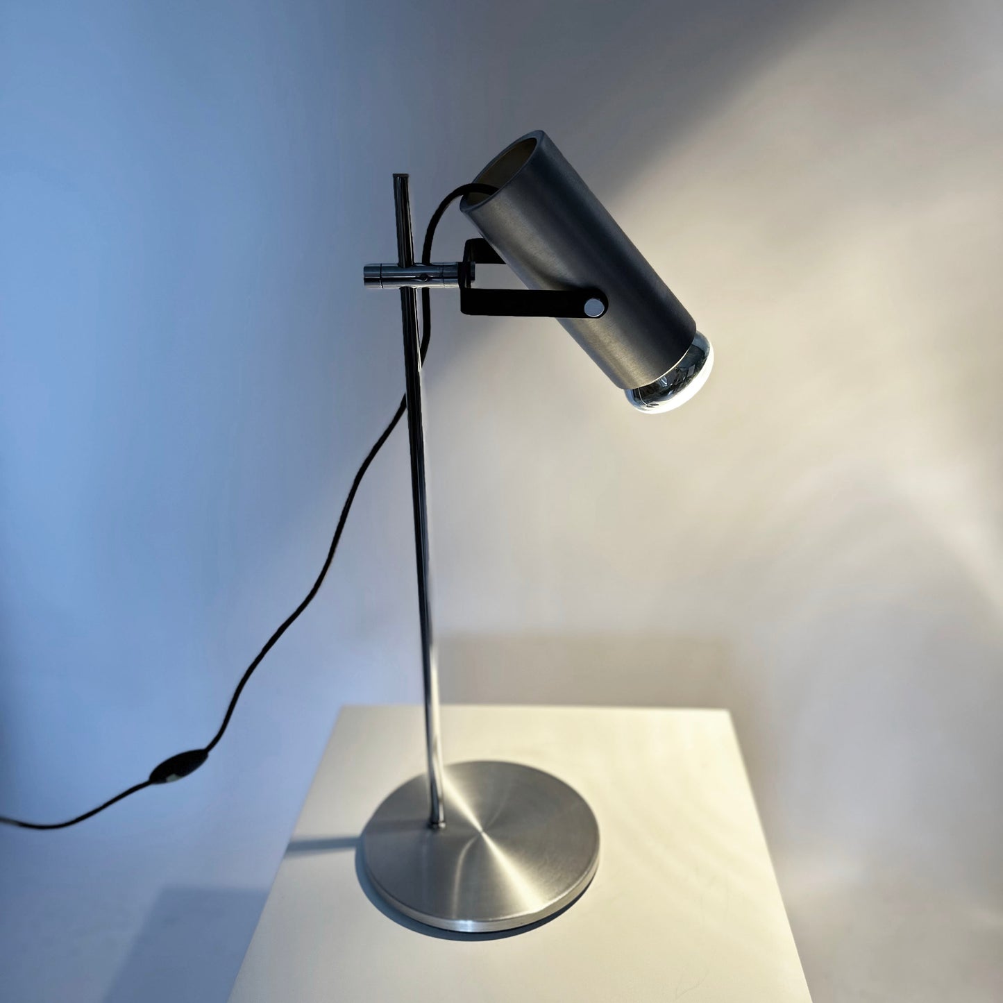 Vintage 1970s Aluminium & Chrome Desk Lamp
