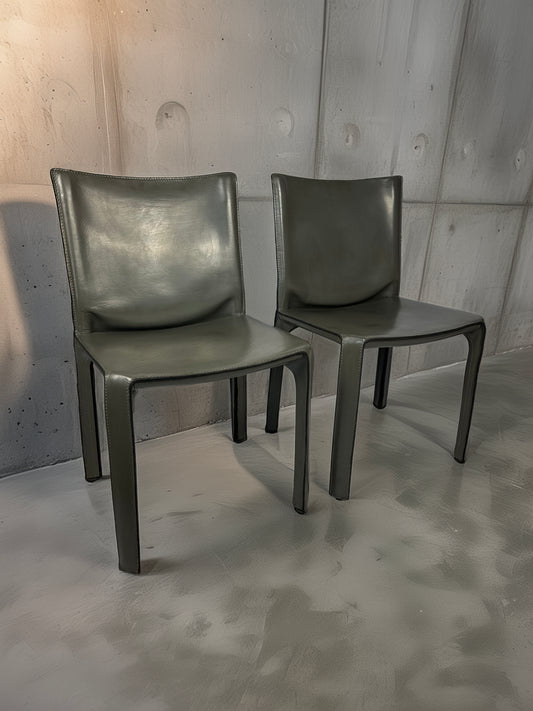 1990s 2x 412 Cab Chair by Mario Bellini for Cassina