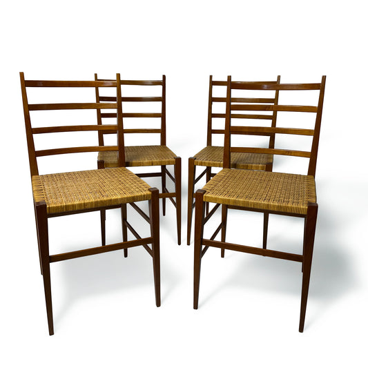Set of 4 vintage italian chairs in Superleggera-style