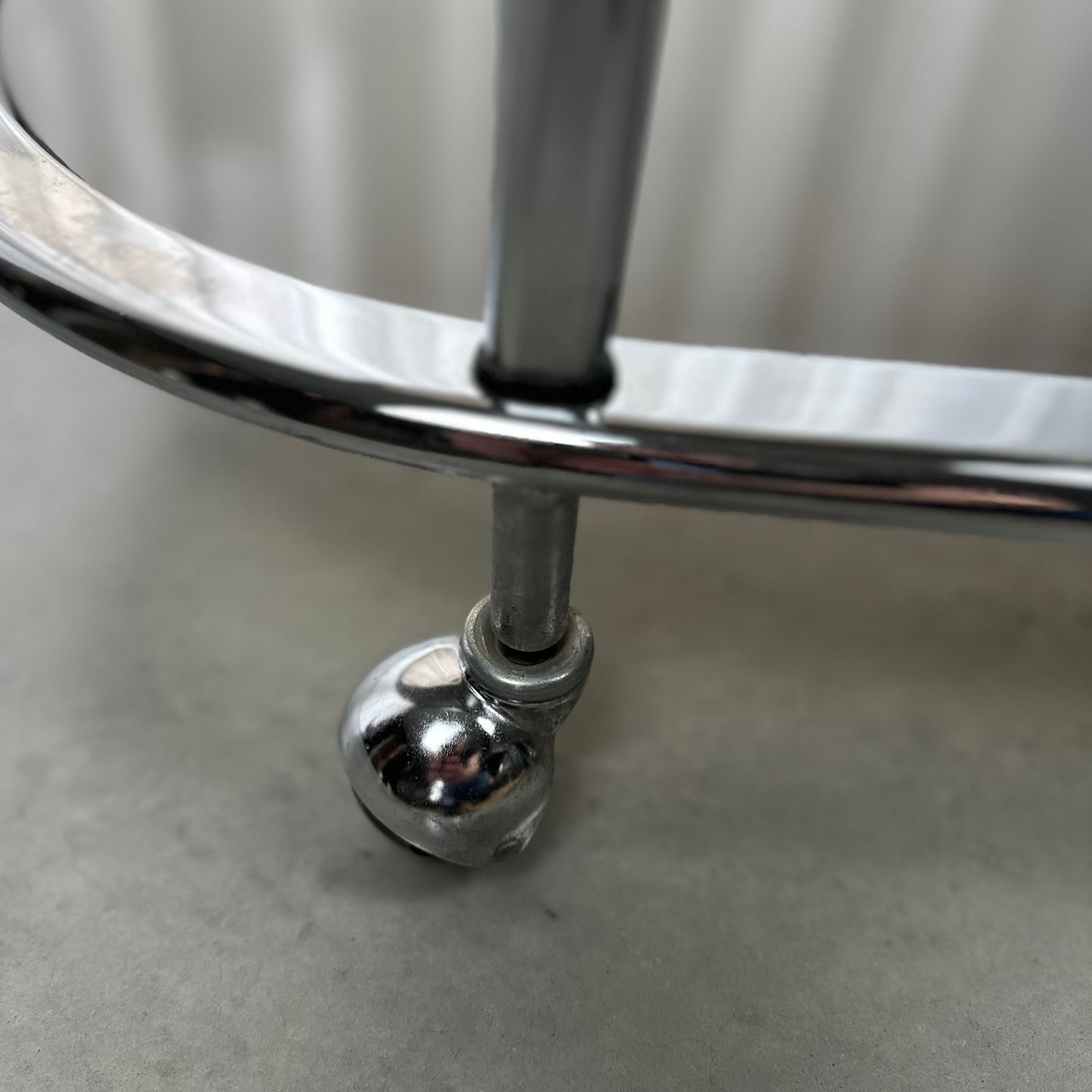 Vintage 70s chrome and glass bar cart