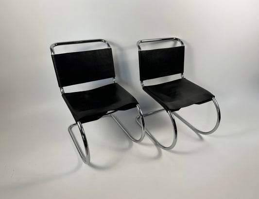 Pair of MR10 Dining Chairs — Ludwig Mies van der Rohe, attr. Knoll, c. 1970s