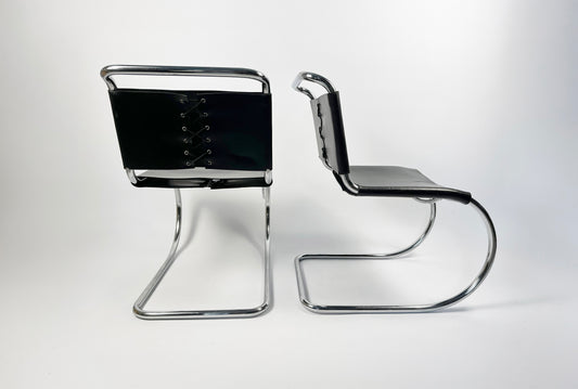 Pair of MR10 Dining Chairs — Ludwig Mies van der Rohe, attr. Knoll, c. 1970s