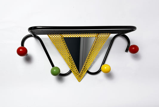 1950s colorful coatrack in the style of Mathieu Matégot