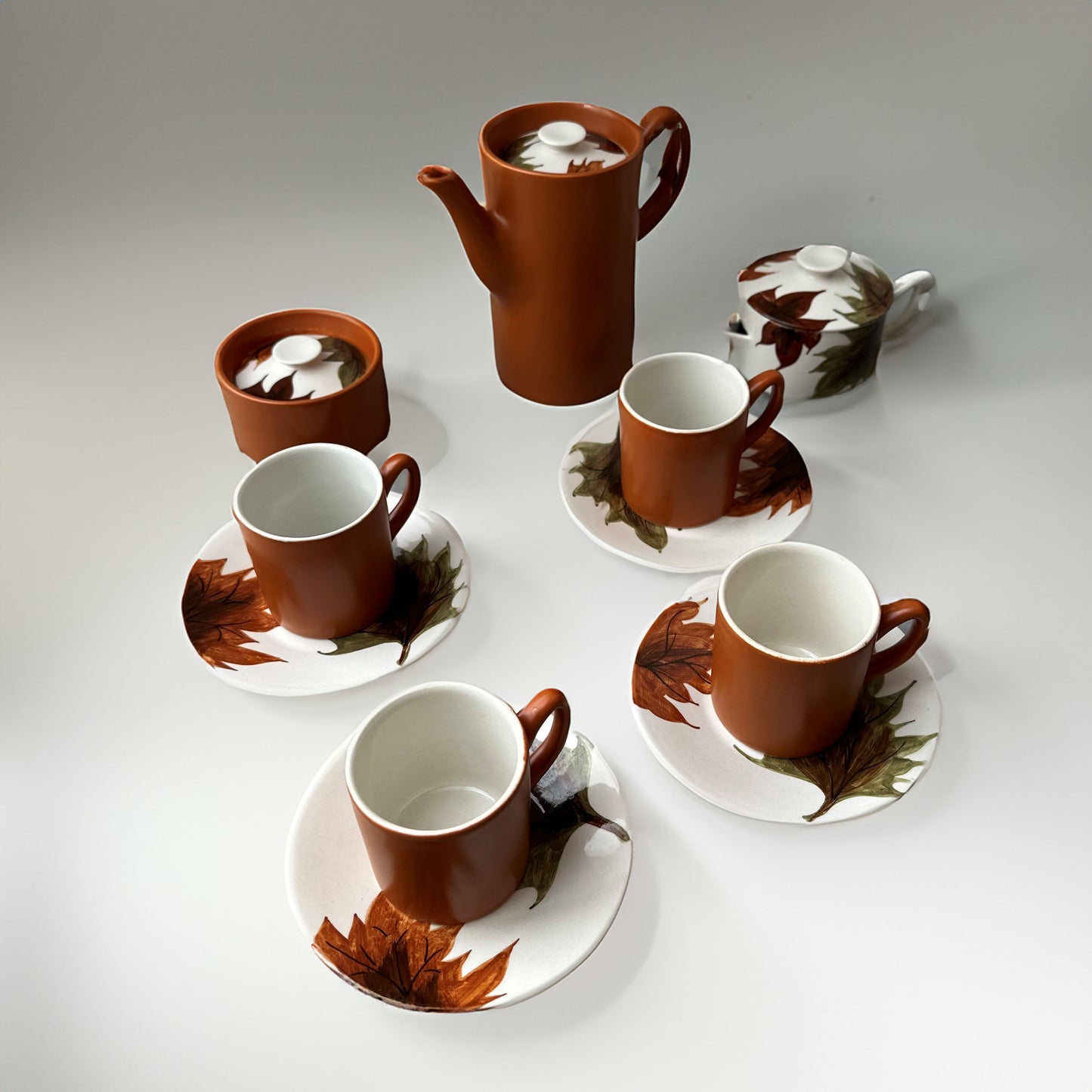 Vintage Hand-Painted Italian Espresso Set by Oven King