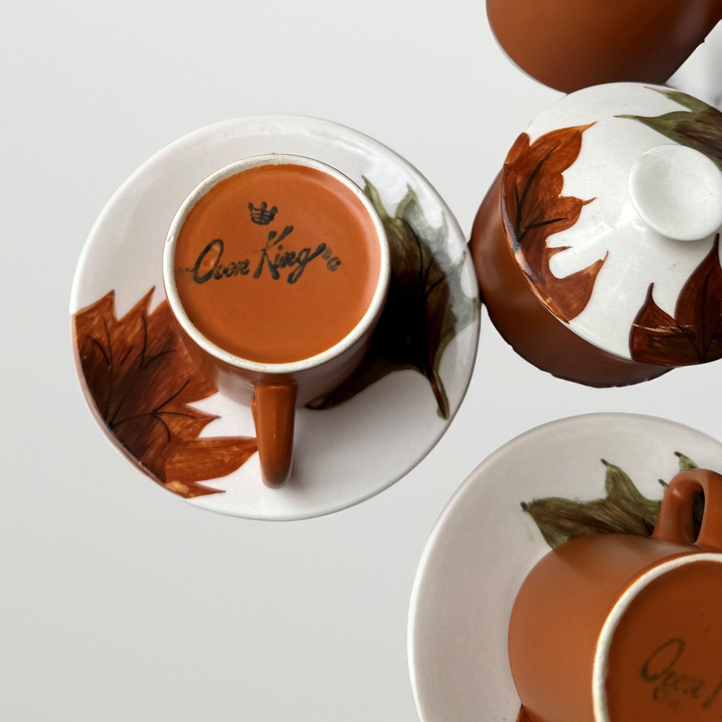 Vintage Hand-Painted Italian Espresso Set by Oven King