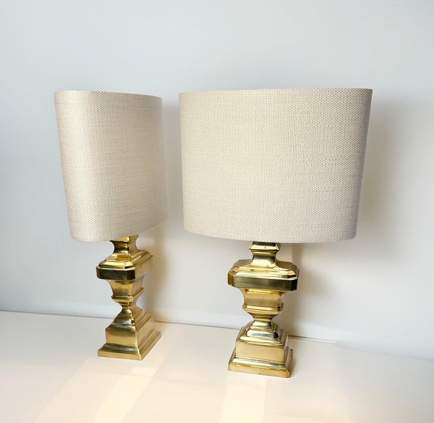Set of 2 brass 1950s Italian table lamps