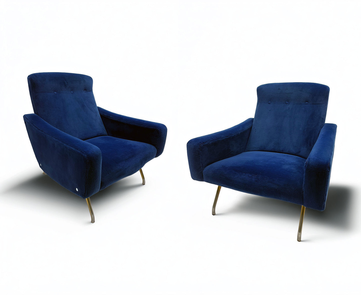 Pair of Royal Blue Galion Lounge Chairs by Steiner (1950s)