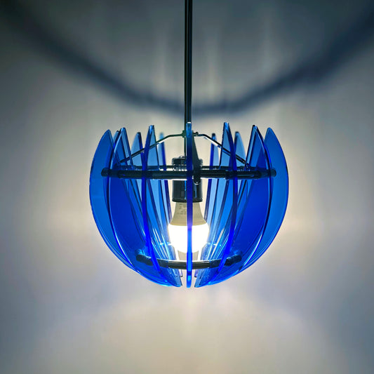 Vintage blue Veca lamp with Murano glass