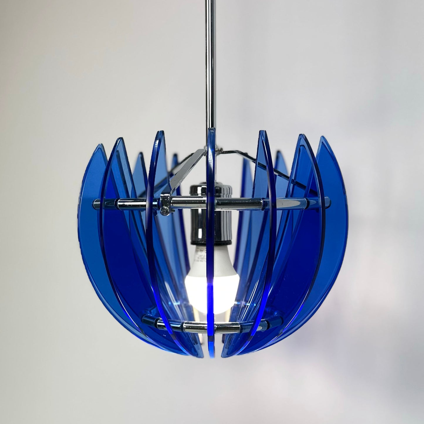 Vintage blue Veca lamp with Murano glass