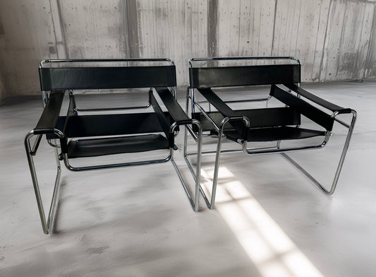 Pair of vintage Wassily chairs by Marcel Breuer
